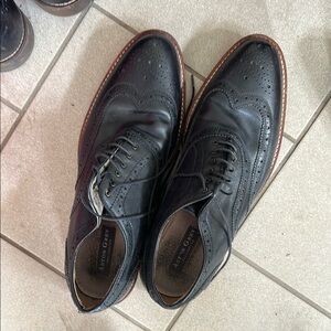 Black Leather Brogue Shoes